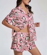 Penguin satin pajama set view 4