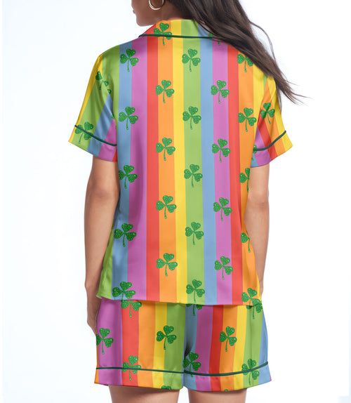 Shamrock satin pajama set view 2