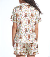 Cow satin pajama set view 2