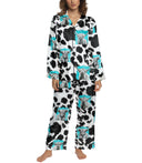 Cow women's satin pajama set