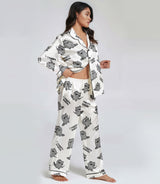Raccoon satin pajama set view 3