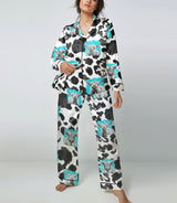 Cow satin pajama set view 2