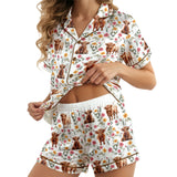 Cow satin pajama set view 2