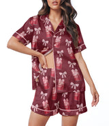 Cherry Soda Pop women's satin pajama set