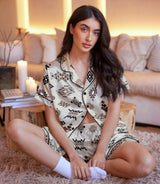 Boho Ethnic satin pajama set view 6