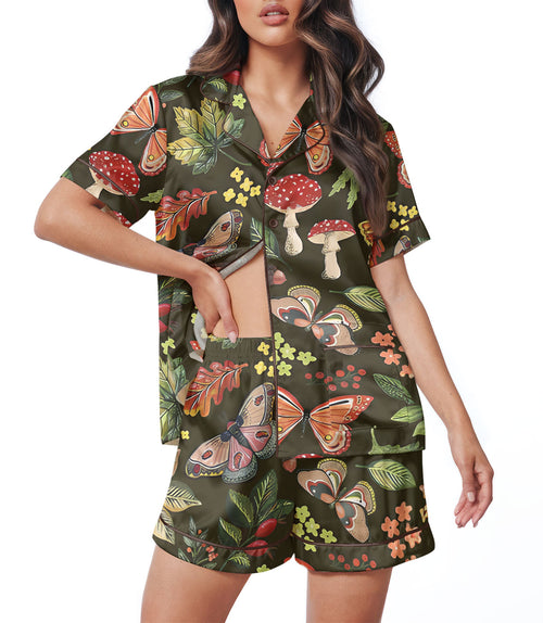 Butterfly women's satin pajama set