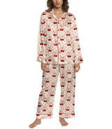 Cherry women's satin pajama set