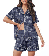 Whale women's satin pajama set