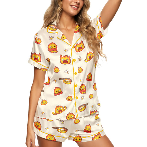 Magical Moving Castle women's satin pajama set