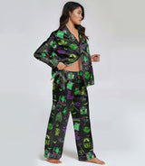 Spooky Christmas satin pajama set view 3