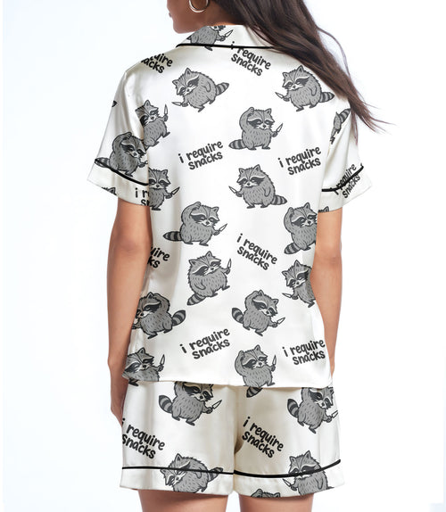 Raccoon satin pajama set view 2