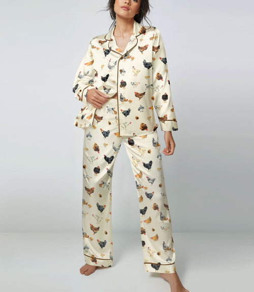 Chicken satin pajama set view 2