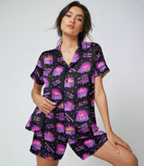 Dumpster Fire satin pajama set view 3