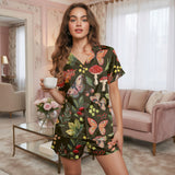 Mushroom satin pajama set view 4