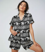 Elephant satin pajama set view 3