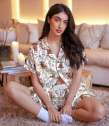 Cow satin pajama set view 6