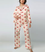 Cherry satin pajama set view 2