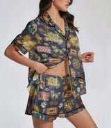 Hippie satin pajama set view 4