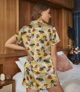 Bee satin pajama set view 8