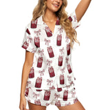 Cherry Soda Pop women's satin pajama set