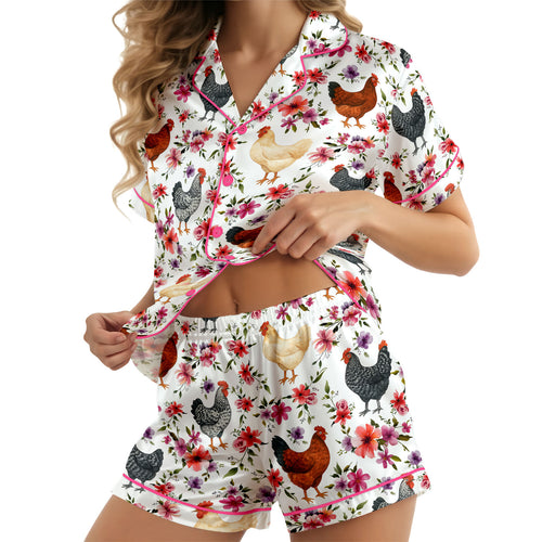 Chicken satin pajama set view 2
