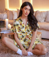 Bee satin pajama set view 6