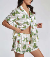 Dinosaur satin pajama set view 4