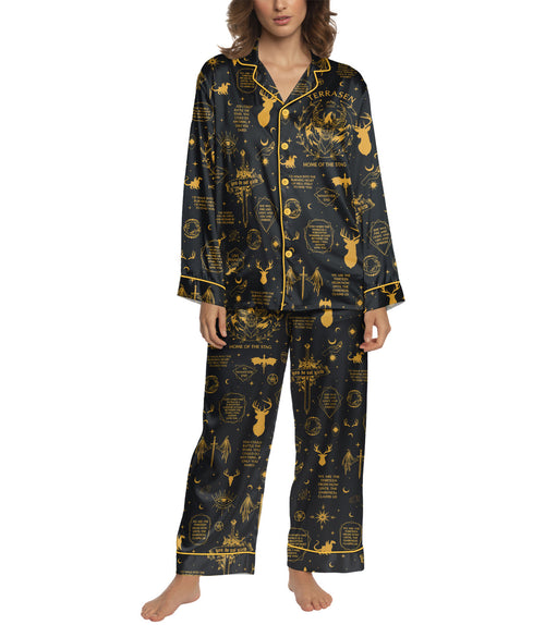 Bookish Fantasy Assassin women's satin pajama set