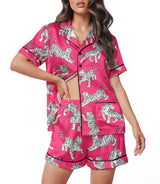 Tiger women's satin pajama set