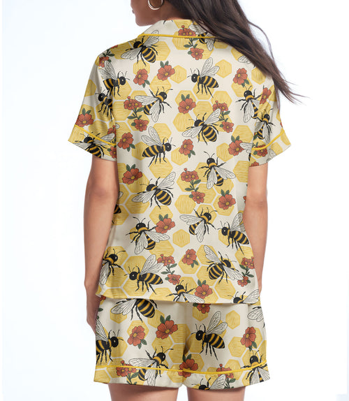 Bee satin pajama set view 2