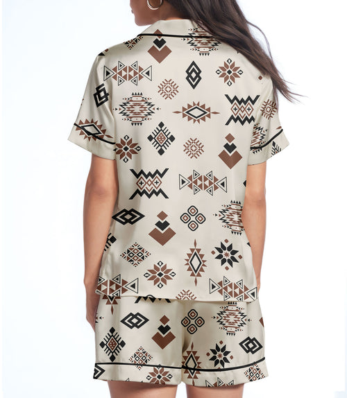 Boho Ethnic satin pajama set view 2