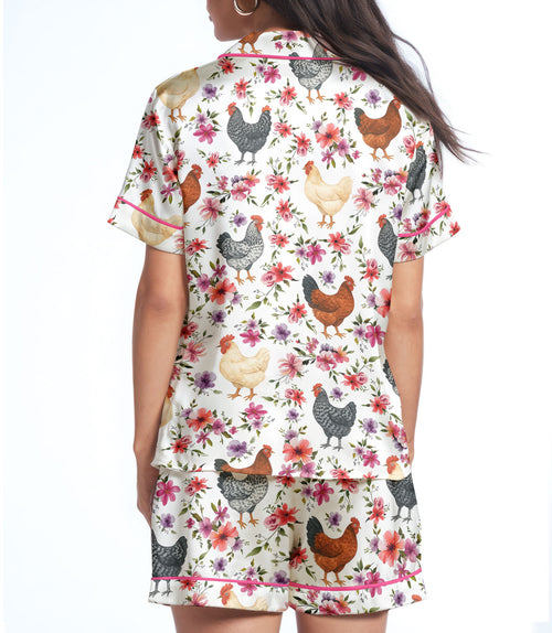 Chicken satin pajama set view 2