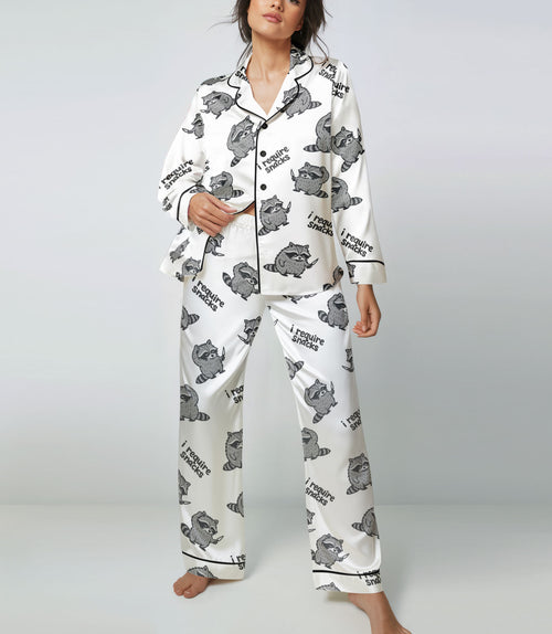 Raccoon satin pajama set view 2