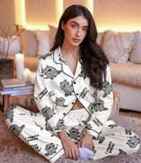 Raccoon satin pajama set view 5