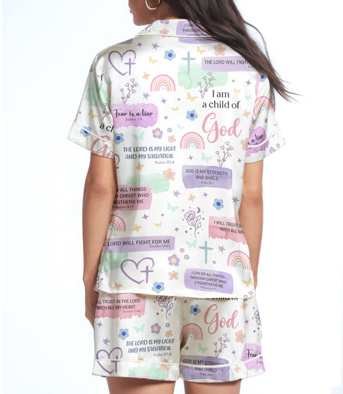 Inspirational Quote satin pajama set view 2