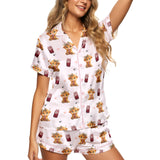 Cherry Soda Pop women's satin pajama set