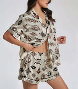 Boho Ethnic satin pajama set view 4
