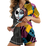 Spooky Christmas satin pajama set view 2